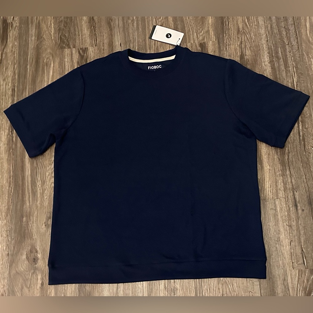 NWT Men’s FIOBOC Modal Blue Split-Hem  FabriTech Stretch Short Sleeve Shirt 4XL